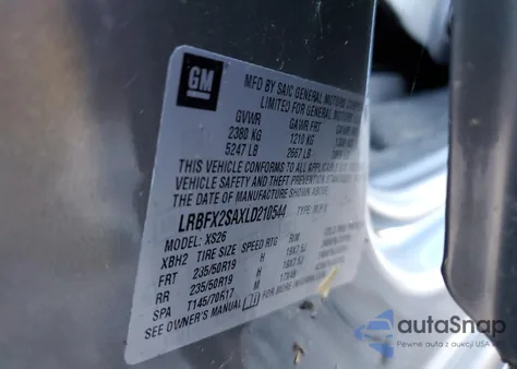 2020 Buick Envision Essence z USA, uszkodzony, nr VIN LRBFX2SAXLD210544